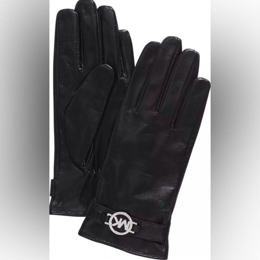 Michael Kors Black Leather Gloves